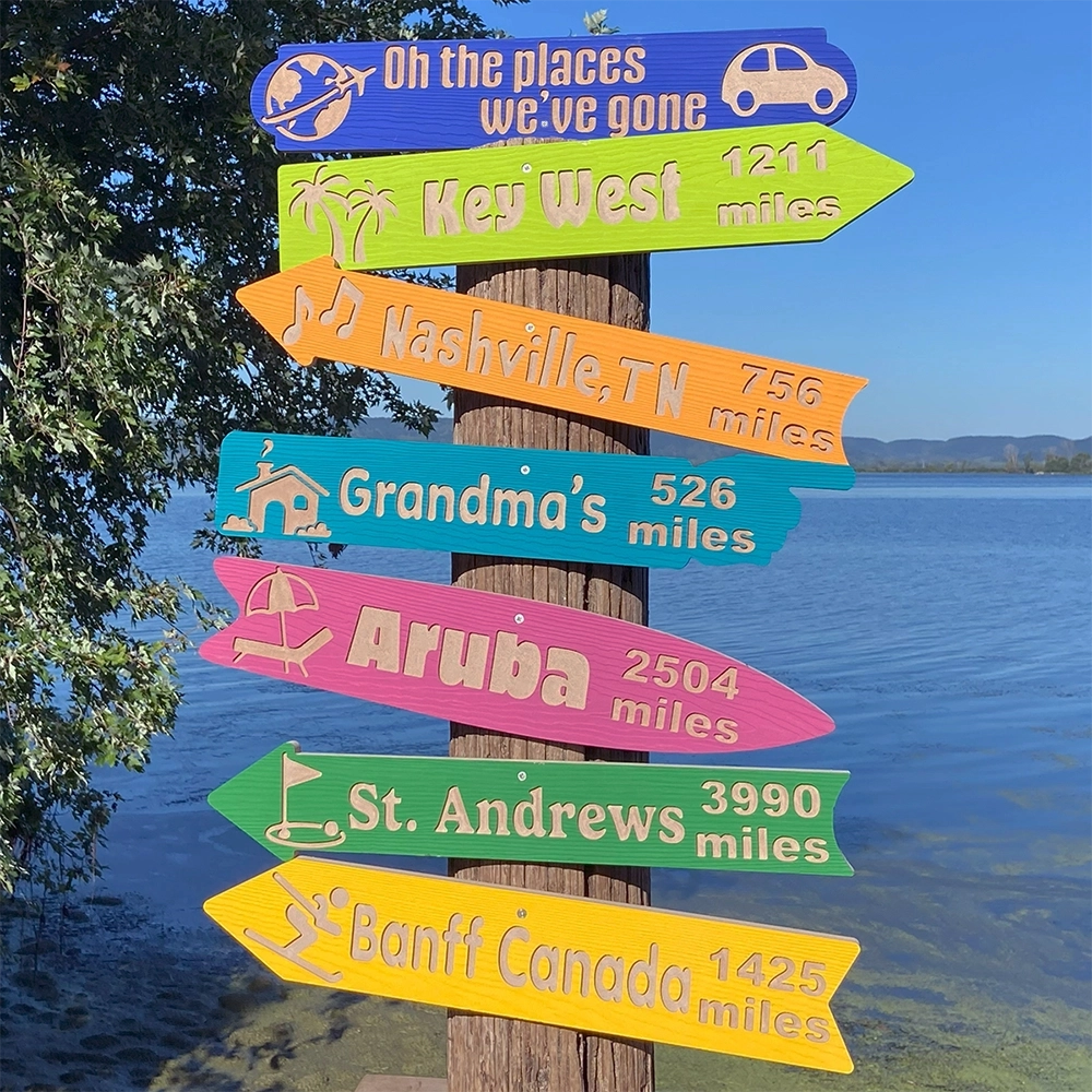 custom arrow signs memorialize your favorite destinations